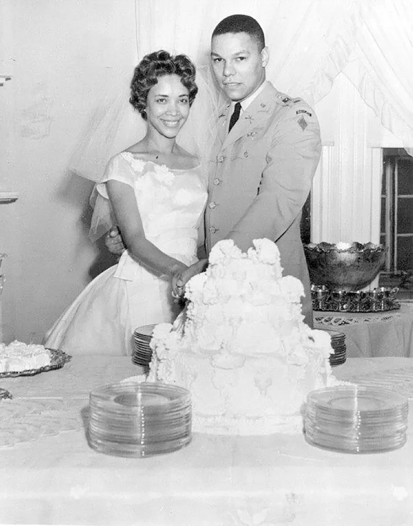 Alma Powell and Colin Powell as a young couple